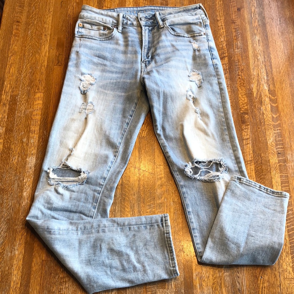 American Eagle 29x32 ripped jeans, next level Airflex, Athletic